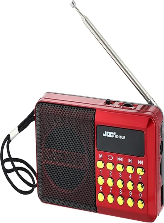 Joc radio with its charger, red h033ur